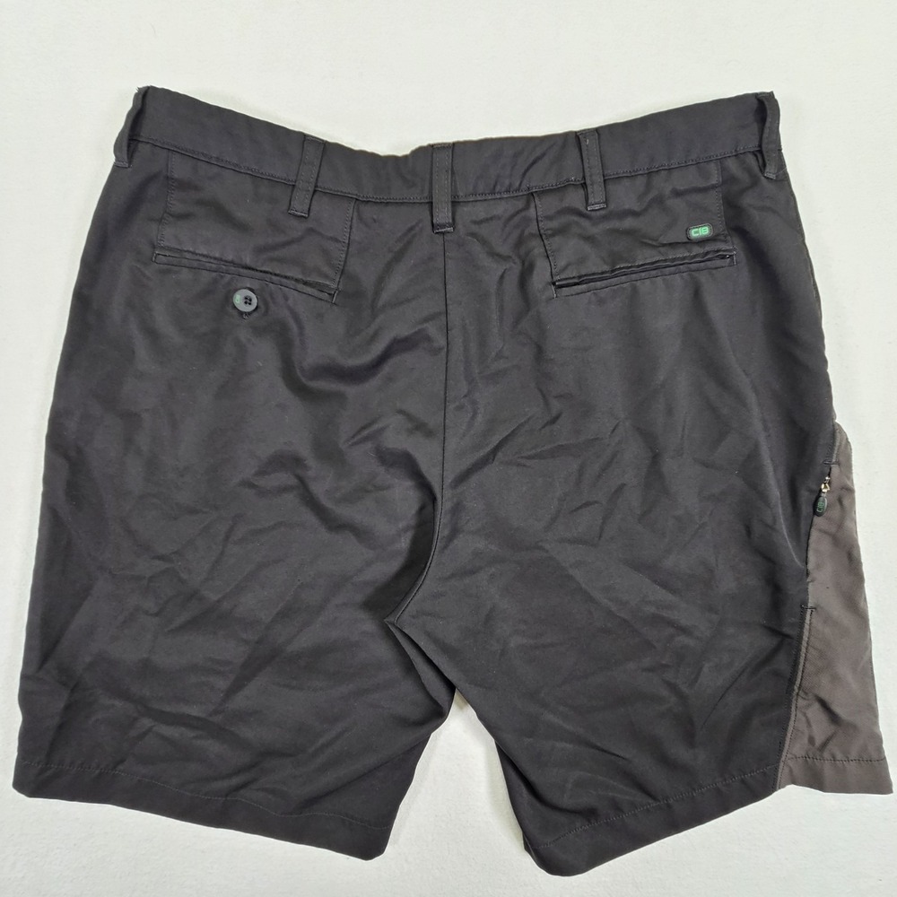 Haggar C18 Golf Shorts Mens 36 Black Bermuda Walking 100% Polyester 5 Pocket